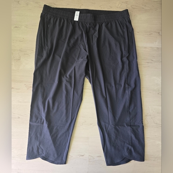 New Talbots Cropped Athletic Pants Sz 3X Plus Black Pull On 42x23 - Picture 4 of 10